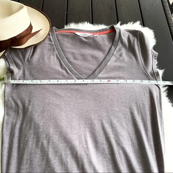 Athleta Womens Gray Ruched Short Sleeve Topanga Dress Size Small - Picture 3 of 11